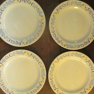 Vintage plates Peace and Doves Tag salad dessert